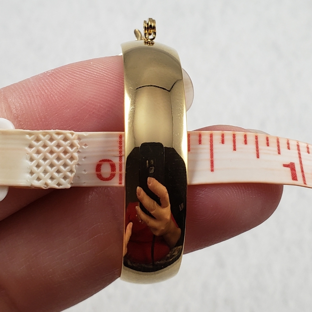 1.5" Chubby Gold Hoops - Picture 6 of 6